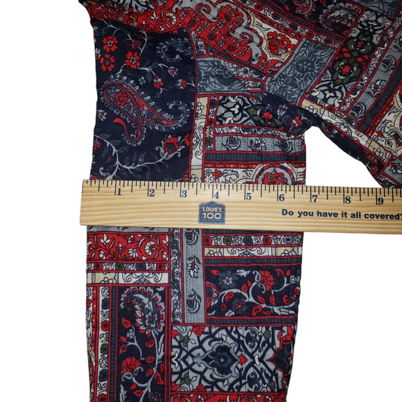 Vintage Reversible Quilted Paisley Floral Boho Jacket M Handmade Cotton Cardigan - Picture 12 of 13